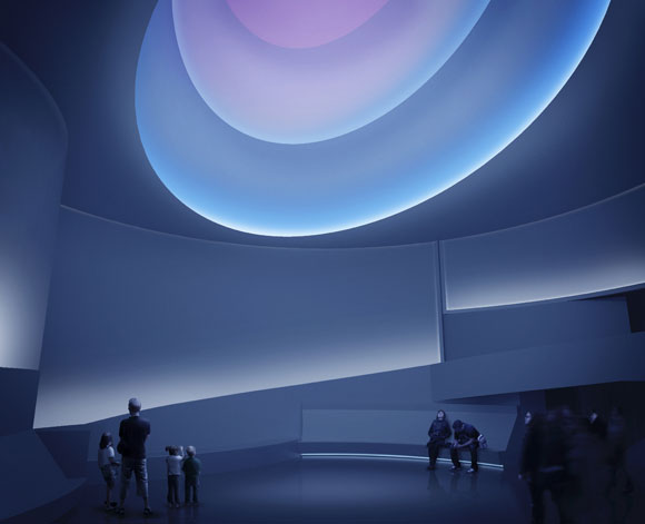 Turrell-SRGM-rendering-2 James Turrell, rendering of installation for the Solomon R. Guggenheim Museum, New York, 2012, artificial and natural light. Image by Andreas Tjeldflaat.